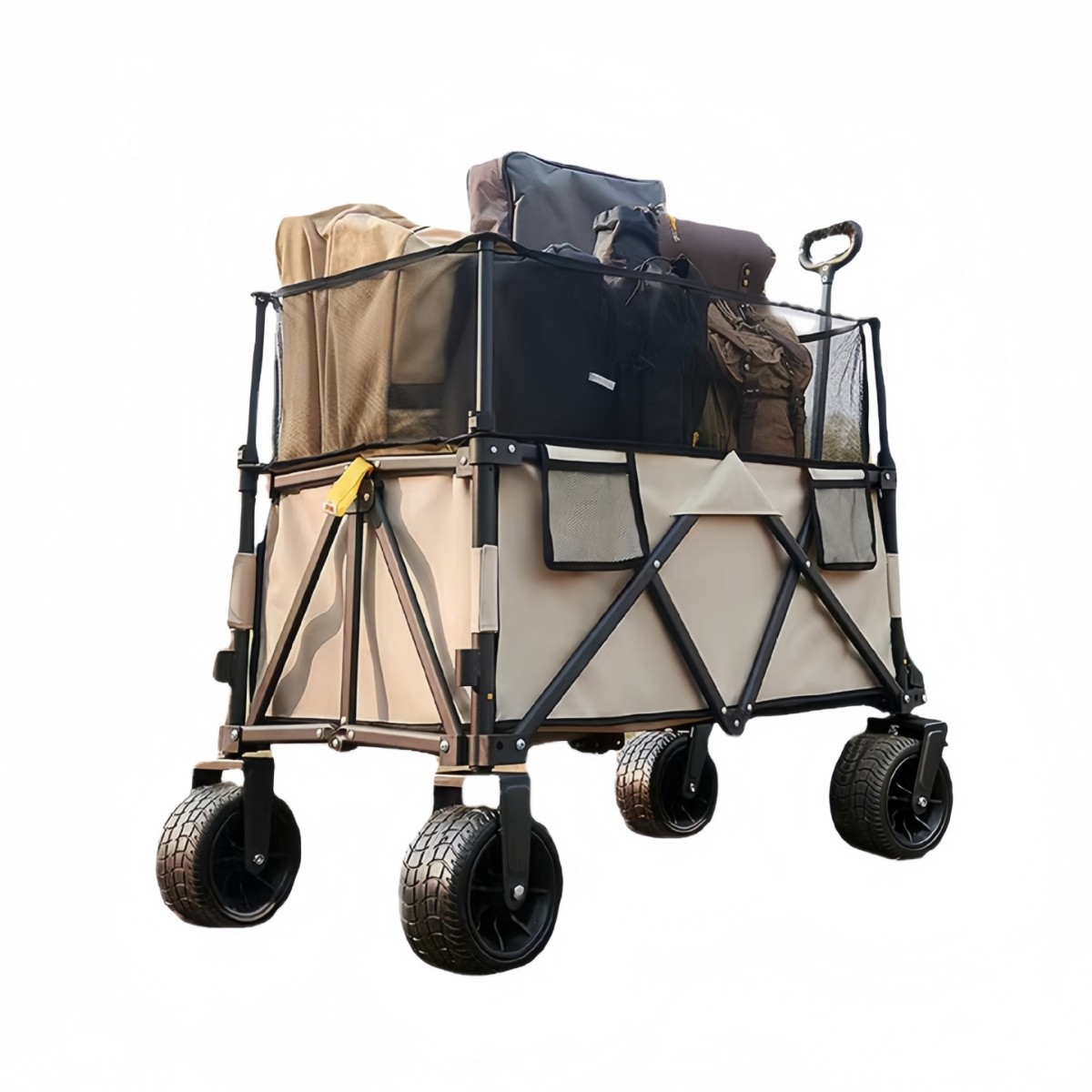 Meetjoys 230L Modular Collapsible Folding Wagon with Detachable All-Terrain Wheels | Multi-Configuration Double-Layer Extended Cargo Cart, OEM/ODM Wholesale