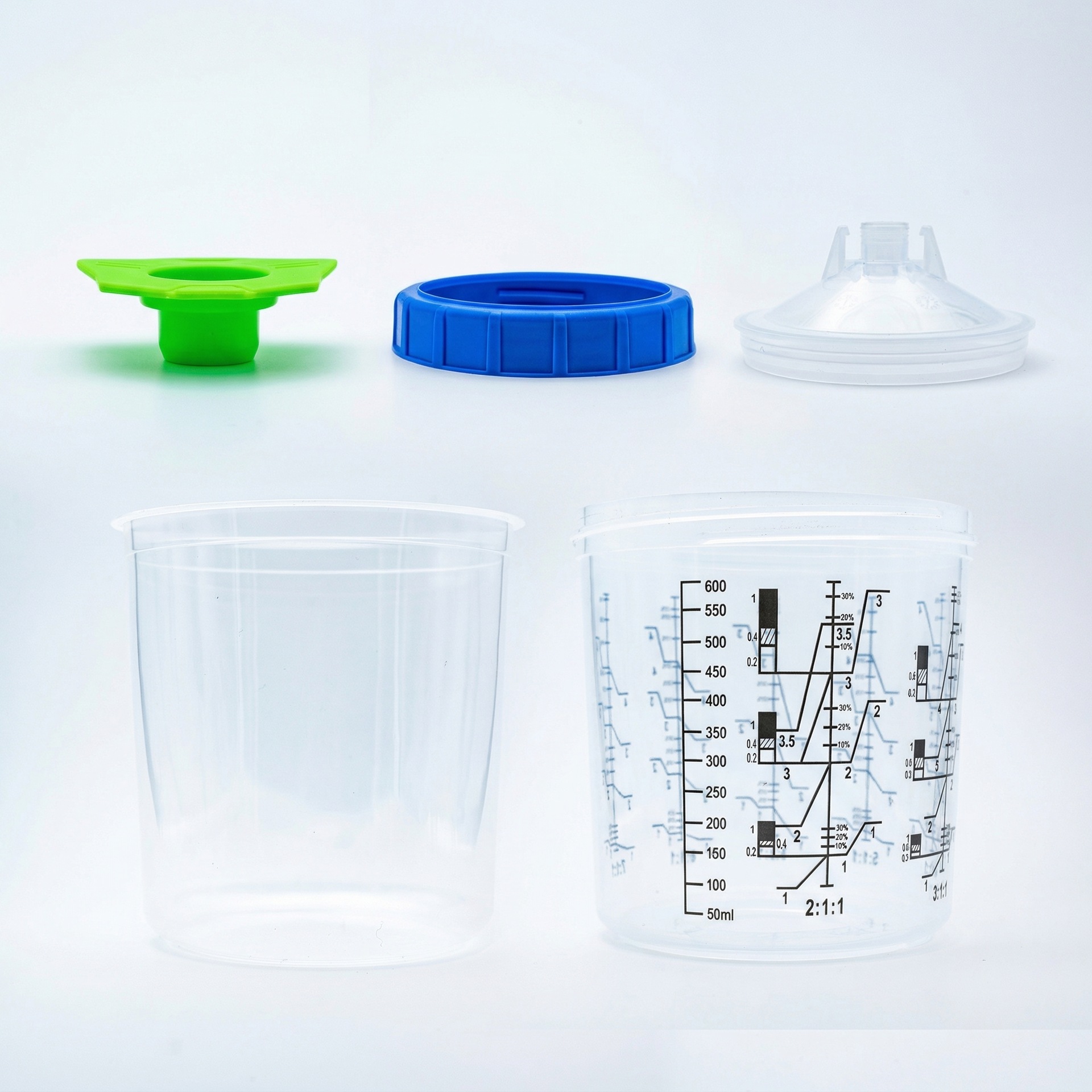Disposable Paint Mixing Cup System with Filters for Spray Gun | 400ml 600ml 800ml Liner Cups