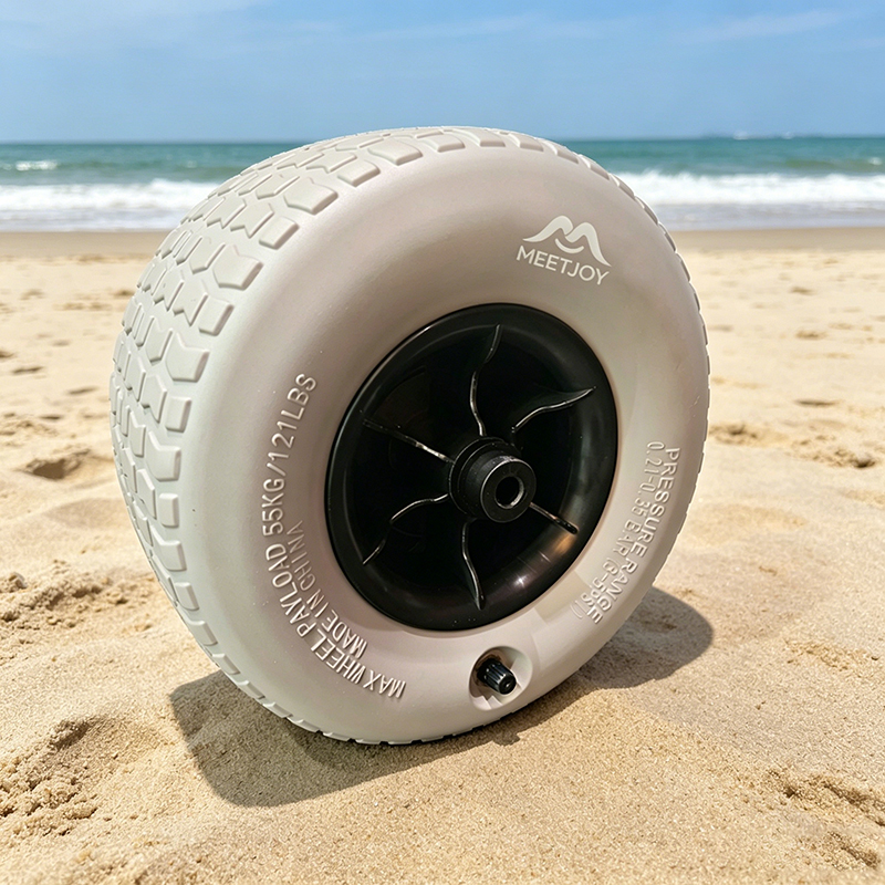9" Inflatable Balloon Beach Wheels - Heavy Duty PVC Sand Tires for Camp Cart