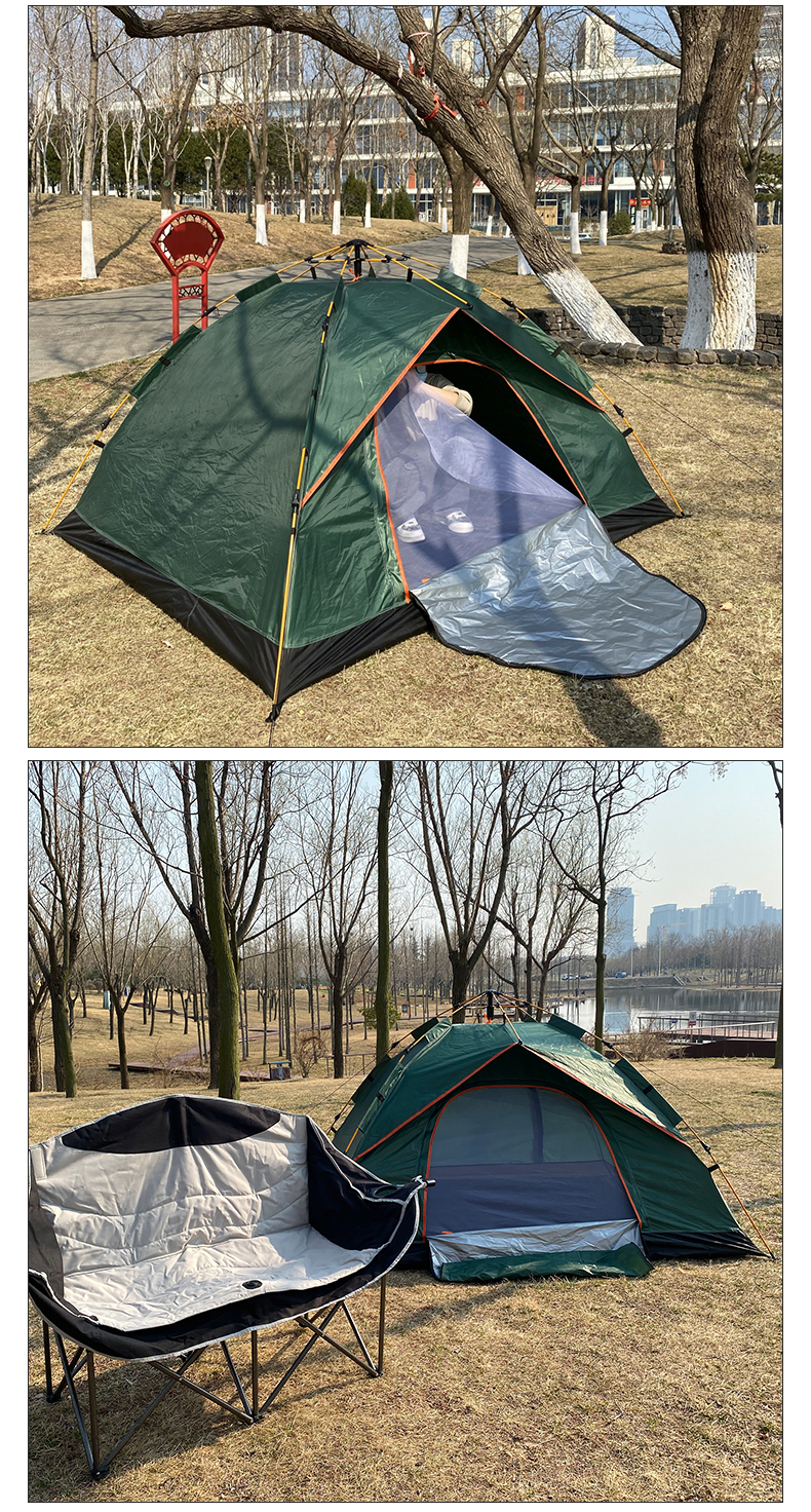 meetjoys 3-Second Automatic Pop-Up Camping Tent - 3-4 Person Waterproof Hydraulic Family Shelter