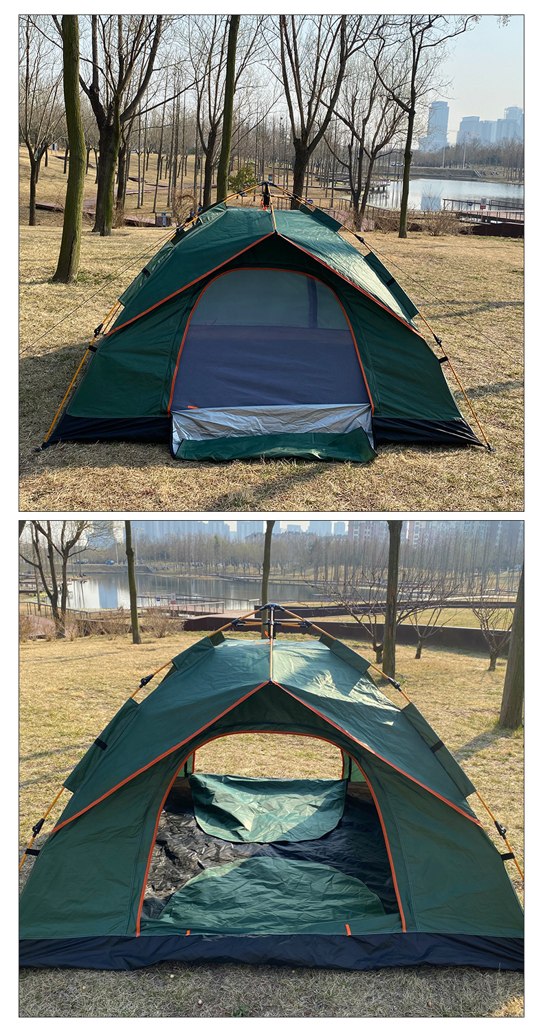 meetjoys 3-Second Automatic Pop-Up Camping Tent - 3-4 Person Waterproof Hydraulic Family Shelter