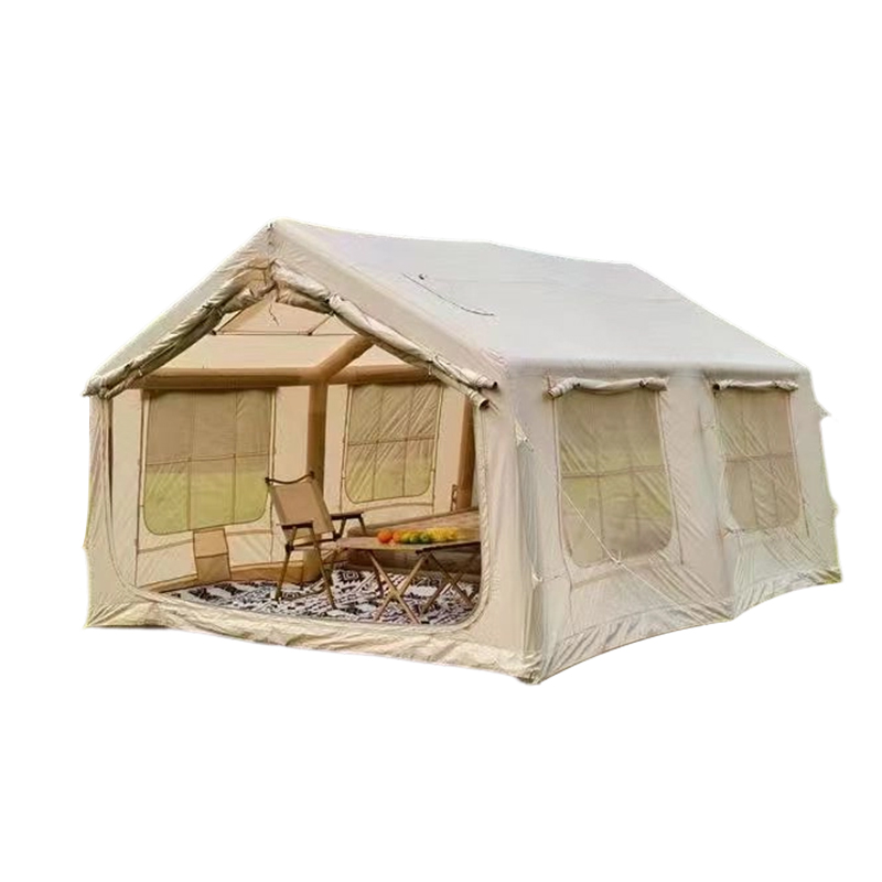 meetjoys Luxury Inflatable Glamping Tent - 2-Room Large Air House Tent with Heavy-Duty Air Beams & Skylight