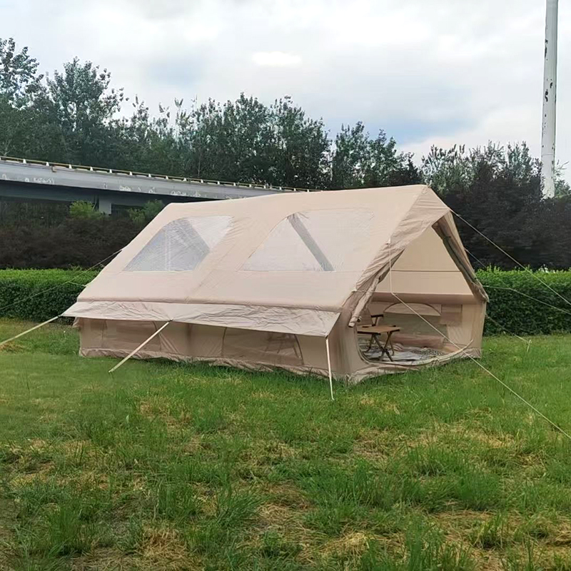 meetjoys Luxury Inflatable Glamping Tent - 2-Room Large Air House Tent with Heavy-Duty Air Beams & Skylight