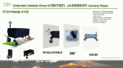 All-terrain folding wagon with big wheels